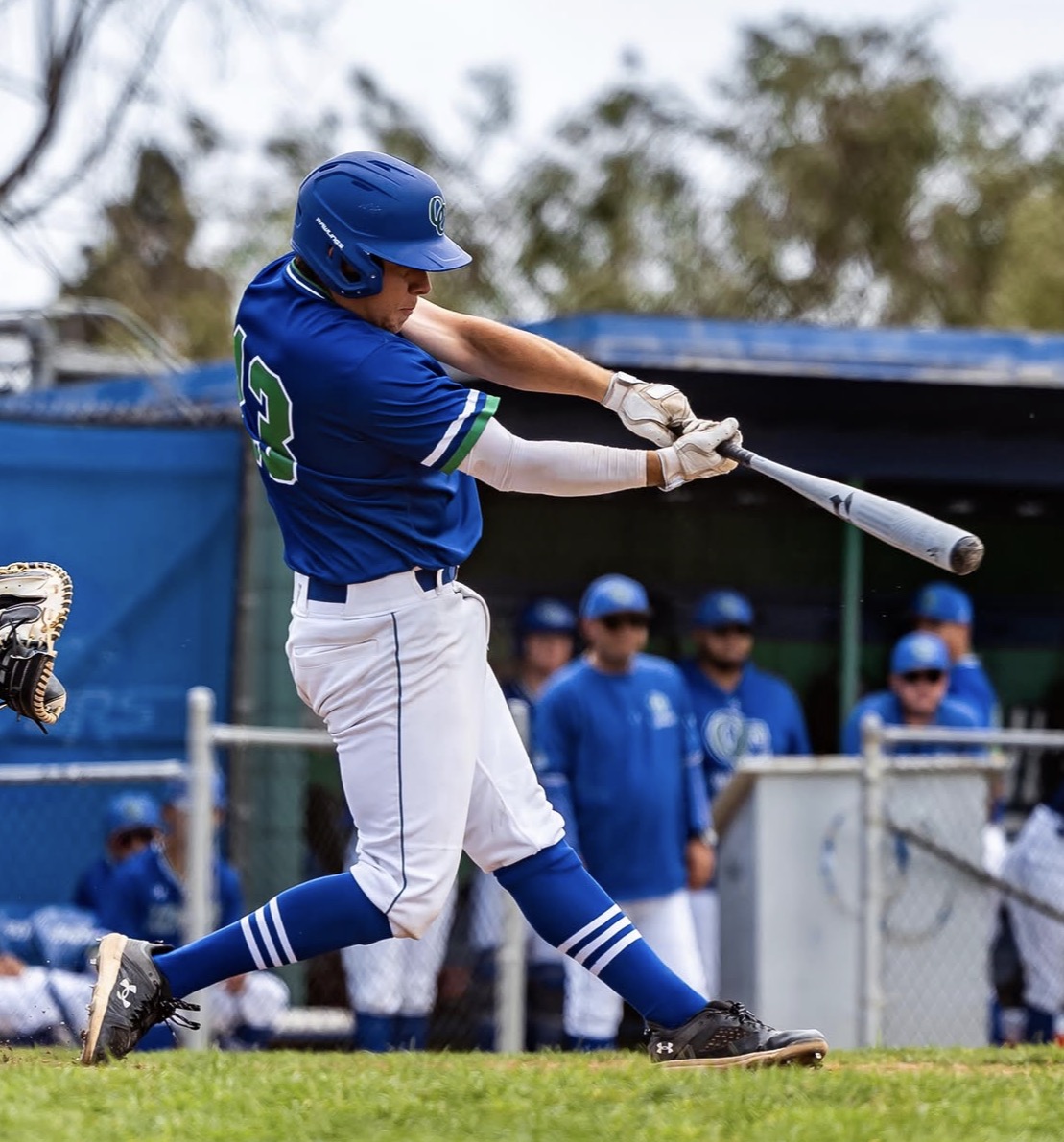 Player working through a hitting lesson